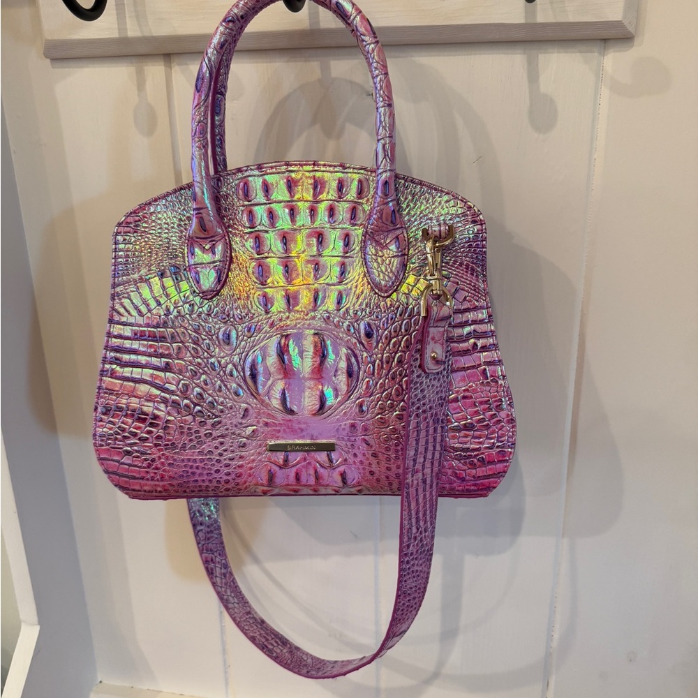 Brahmin Purple Iris Rosetta Satchel
